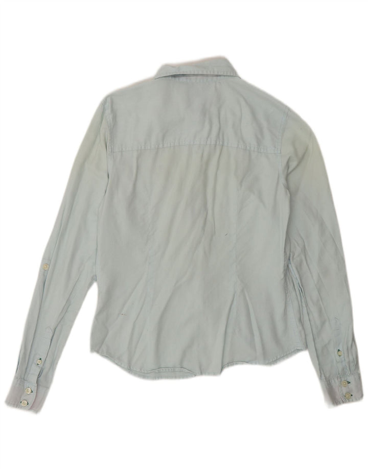 TOMMY HILFIGER Damen Hemd US 4 Small Blaue Baumwolle