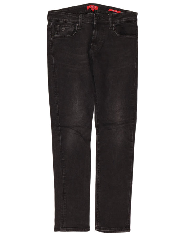 Guess Herren Super Skinny Jeans W31 L30 Schwarze Baumwolle