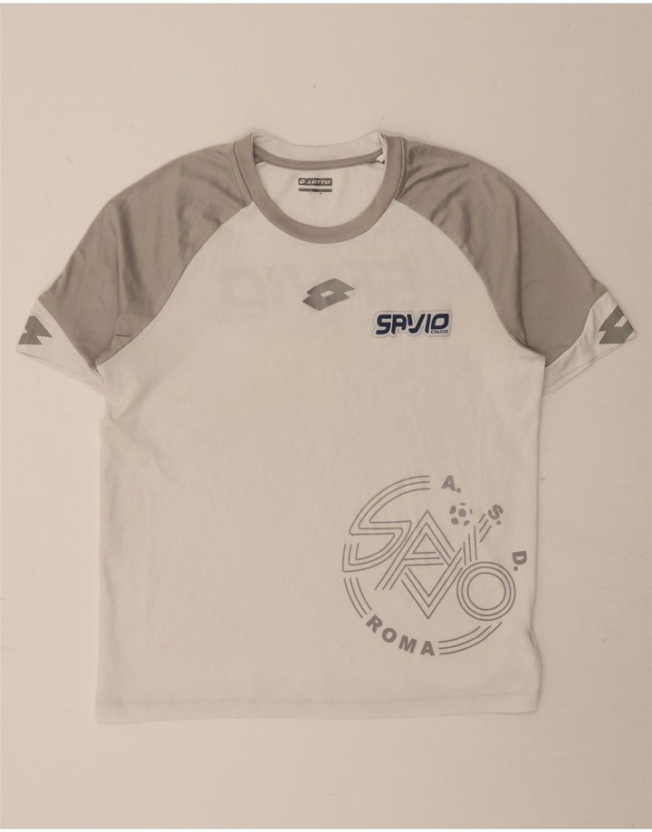 LOTTO Herren-T-Shirt mit Grafik, Mittelweißes Farbblock-Polyester
