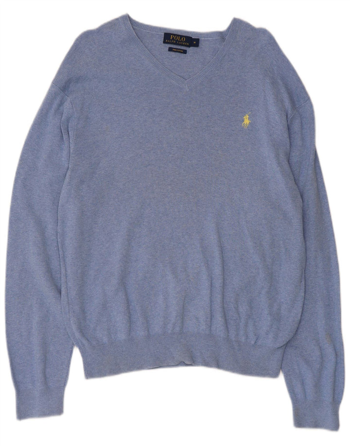 Polo Ralph Lauren Herren-Pullover mit V-Ausschnitt in Mittelblau