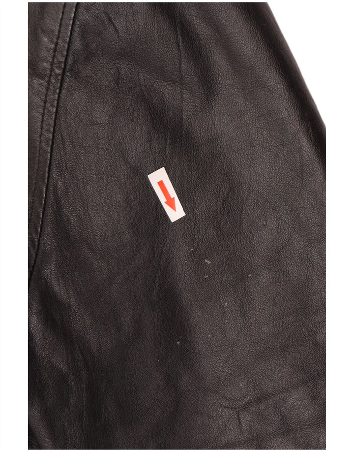 Vintage Herren Leder Bikerjacke IT 52 XL Schwarz