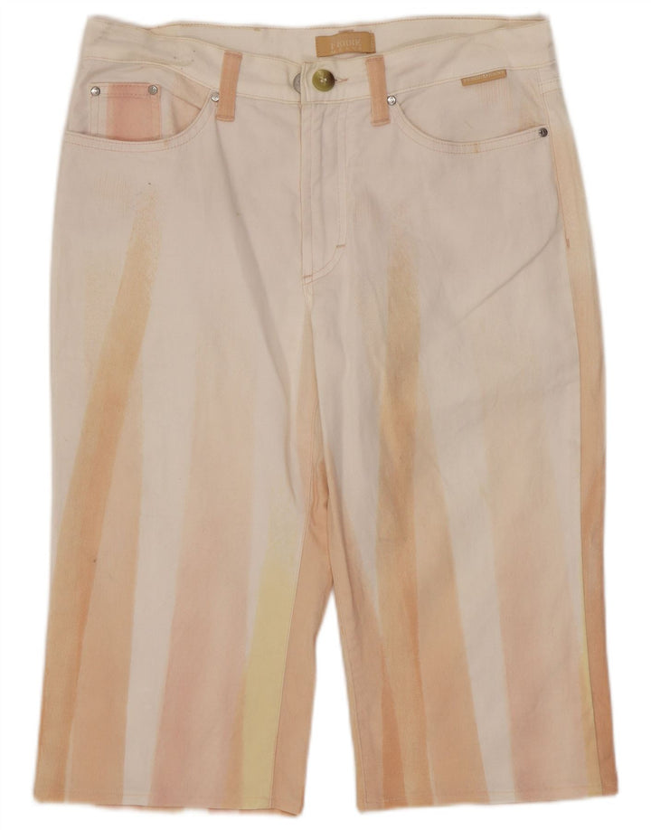Gianfranco Ferre Damen Bermuda-Jeansshorts W28 Mittelweiß Farbblock