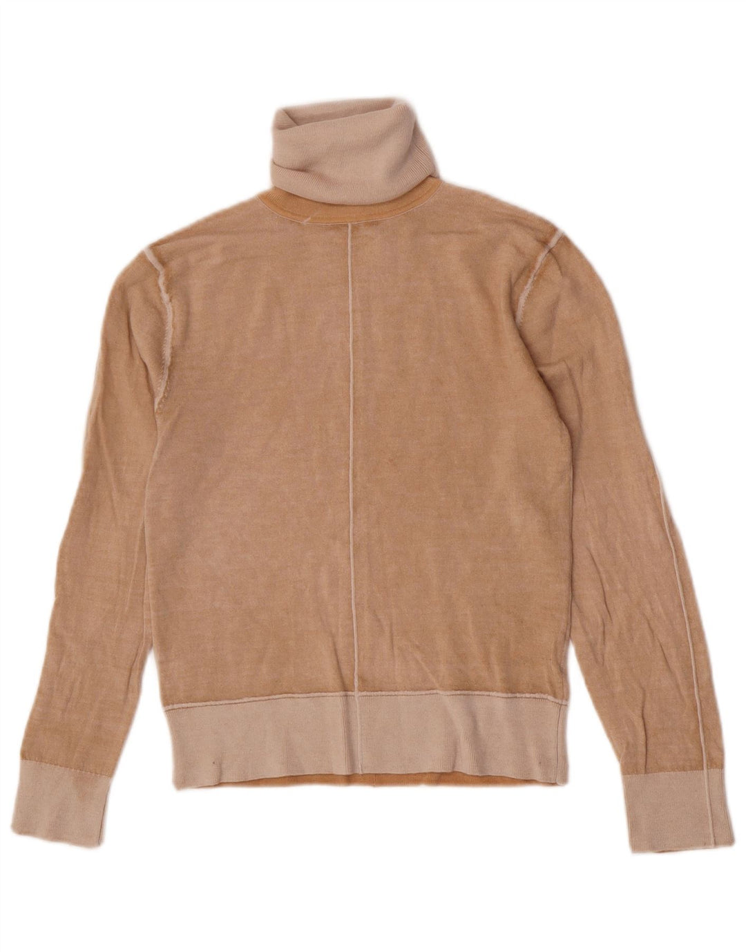 Rollkragenpullover für Damen von Zara, UK 12, mittelbeige Wolle