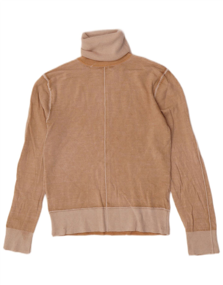 Rollkragenpullover für Damen von Zara, UK 12, mittelbeige Wolle