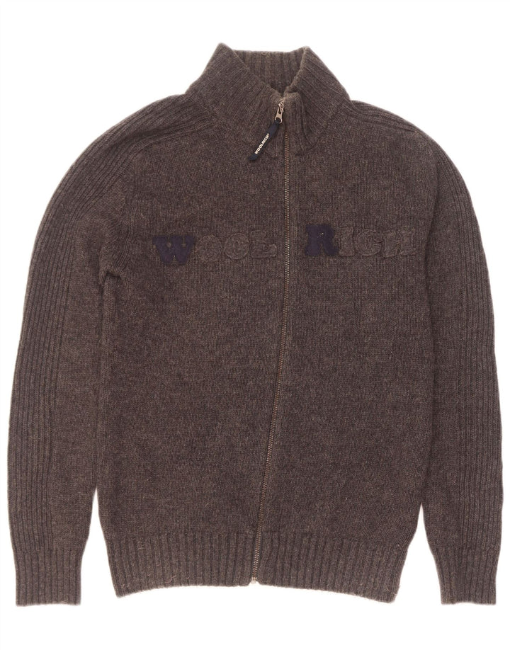 Woolrich Herren-Cardigan mit Grafik, Größe L, Grau