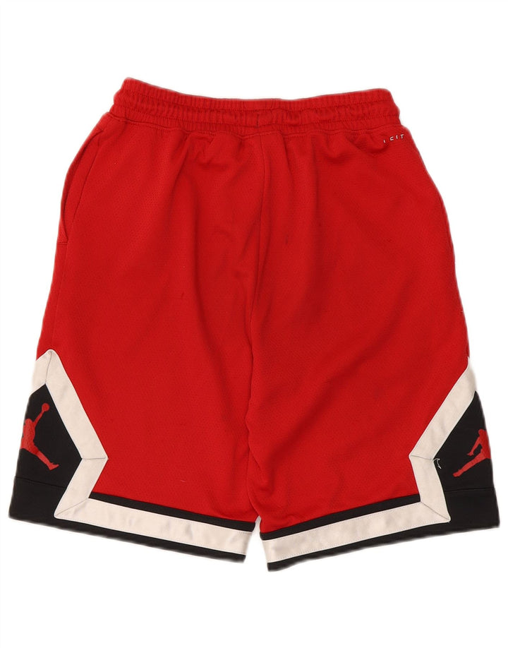 Jordan Sportshorts für Jungen, 12–13 Jahre, rotes Farbblock-Polyester