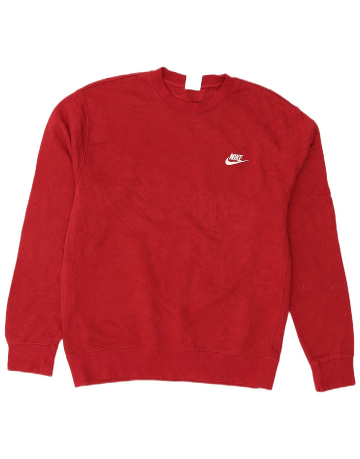 Nike Herren-Sweatshirt-Pullover aus mittelroter Baumwolle