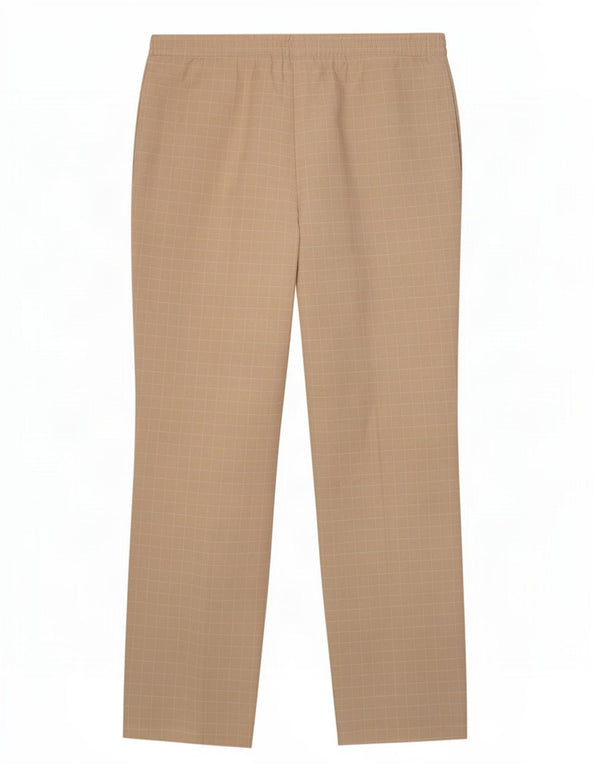 Marks & Spencer Damen Freizeithose UK 16 Large W36 L29 Beige kariert