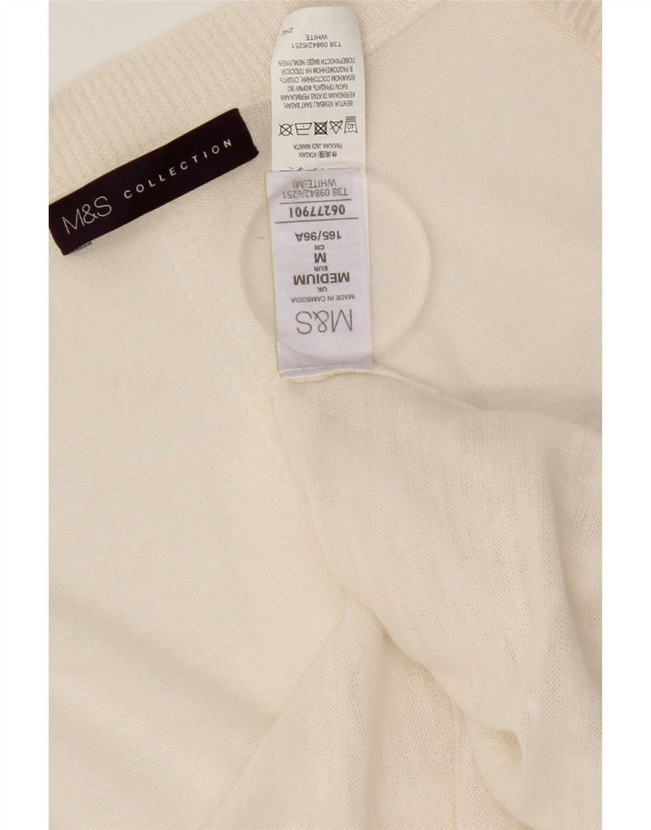 Marks & Spencer Damen Longline Open Cardigan Pullover UK 14 Mittelweiß