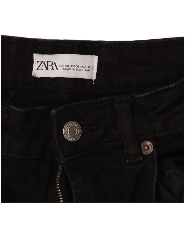 ZARA Womens Cropped Jeans EU 40 Medium W30 L25 Black