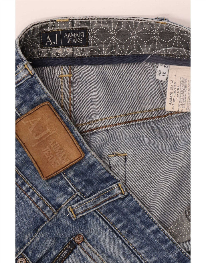Armani Damen Straight Jeans W32 L30 Blaue Baumwolle