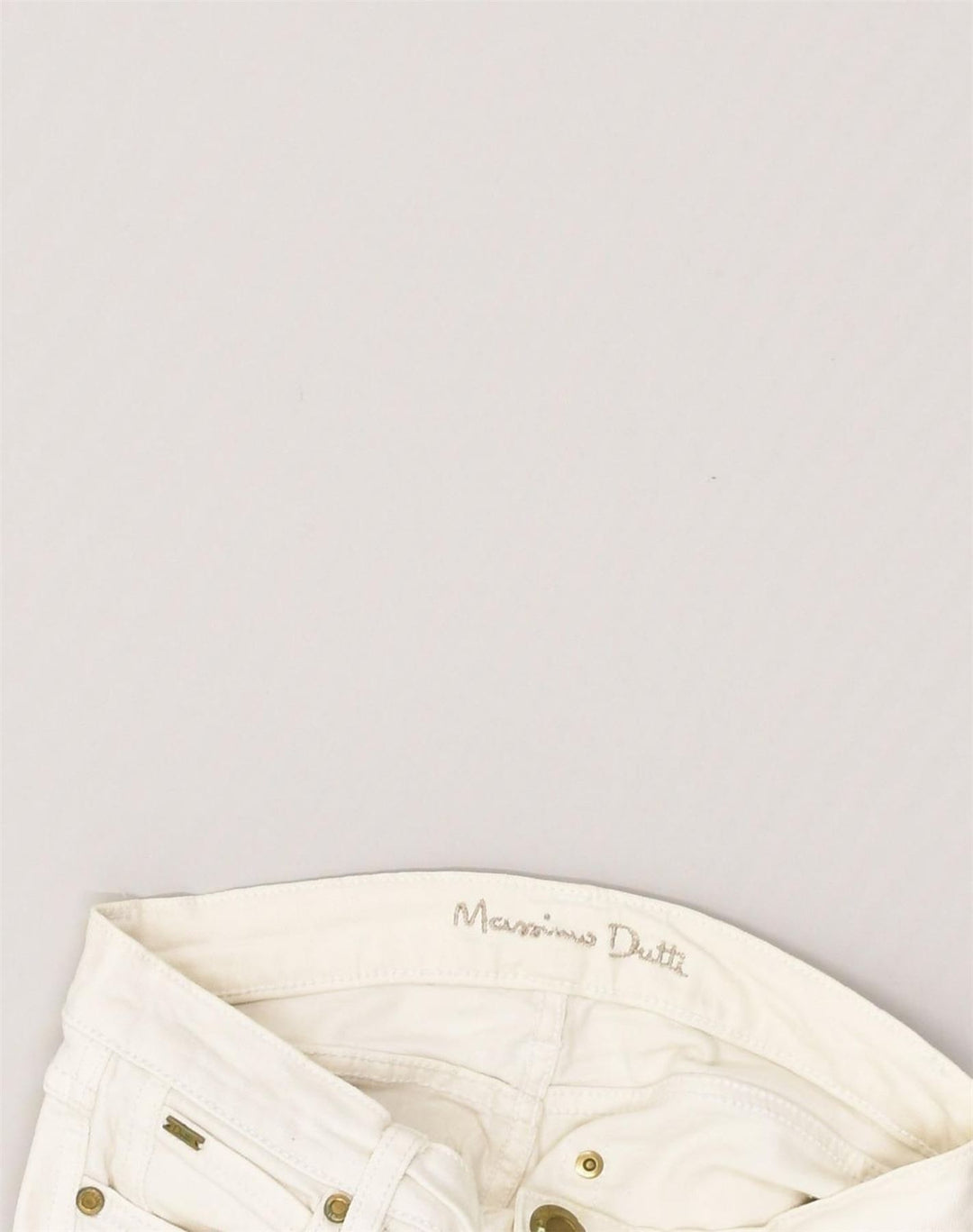 MASSIMO DUTTI Womens Slim Casual Trousers W25 L32 White Cotton | Vintage Massimo Dutti | Thrift | Second-Hand Massimo Dutti | Used Clothing | Messina Hembry 