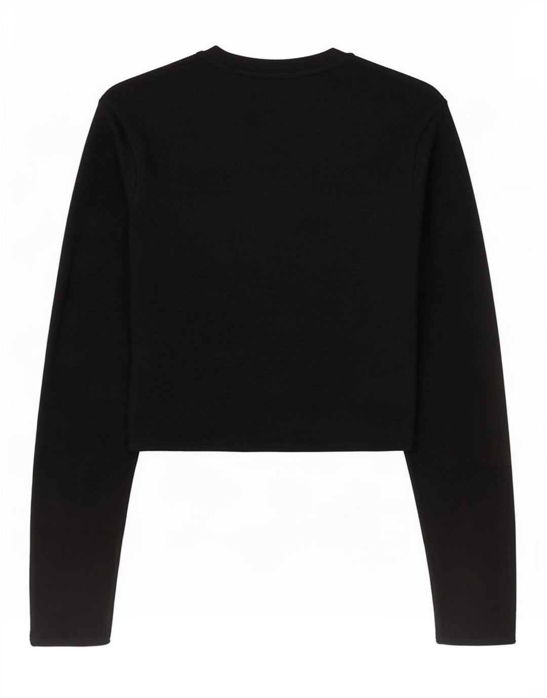 Zara Damen Crop Top Langarm UK 8 Small Schwarze Viskose