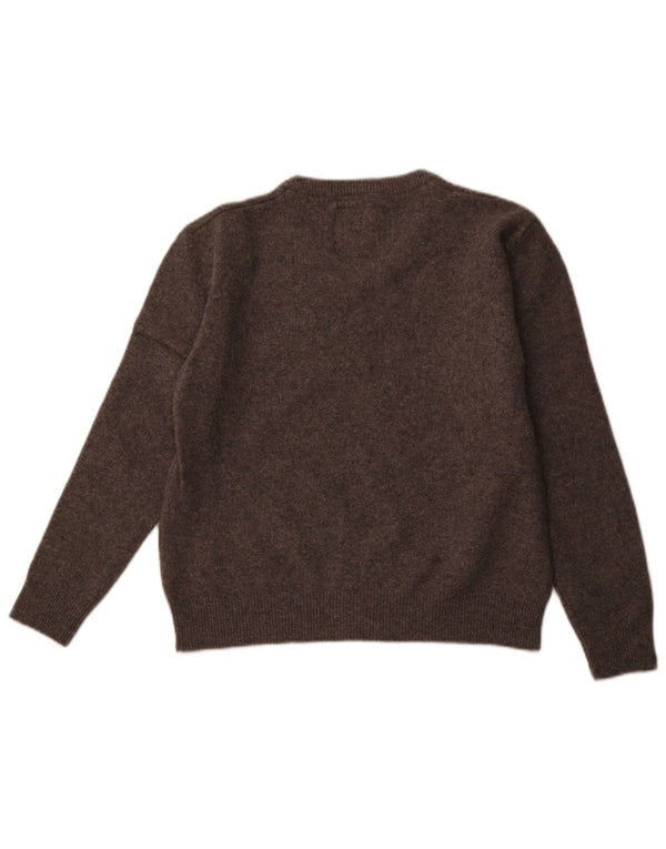 JACK WILLS Womens V-Neck Jumper Sweater UK 18 XL Grey Merino Wool