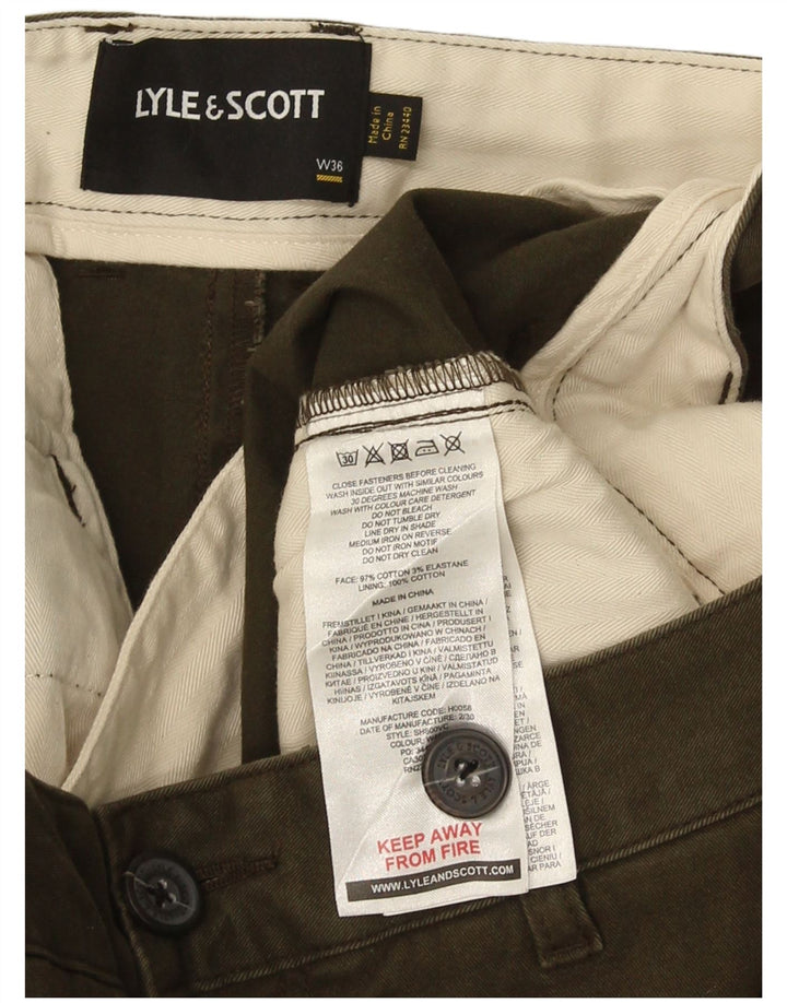 LYLE & SCOTT Herren Chinoshorts W36 Large Khaki Baumwolle