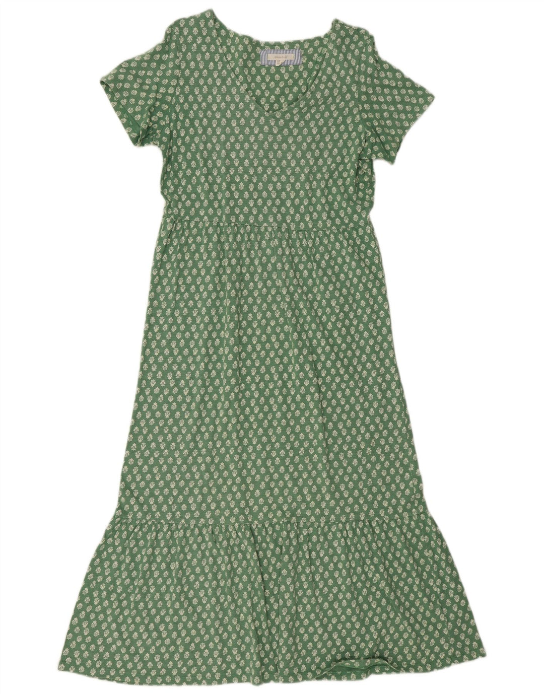 White Stuff Damen Maxikleid UK 12 Mittelgrüne Baumwolle mit Blumenmuster