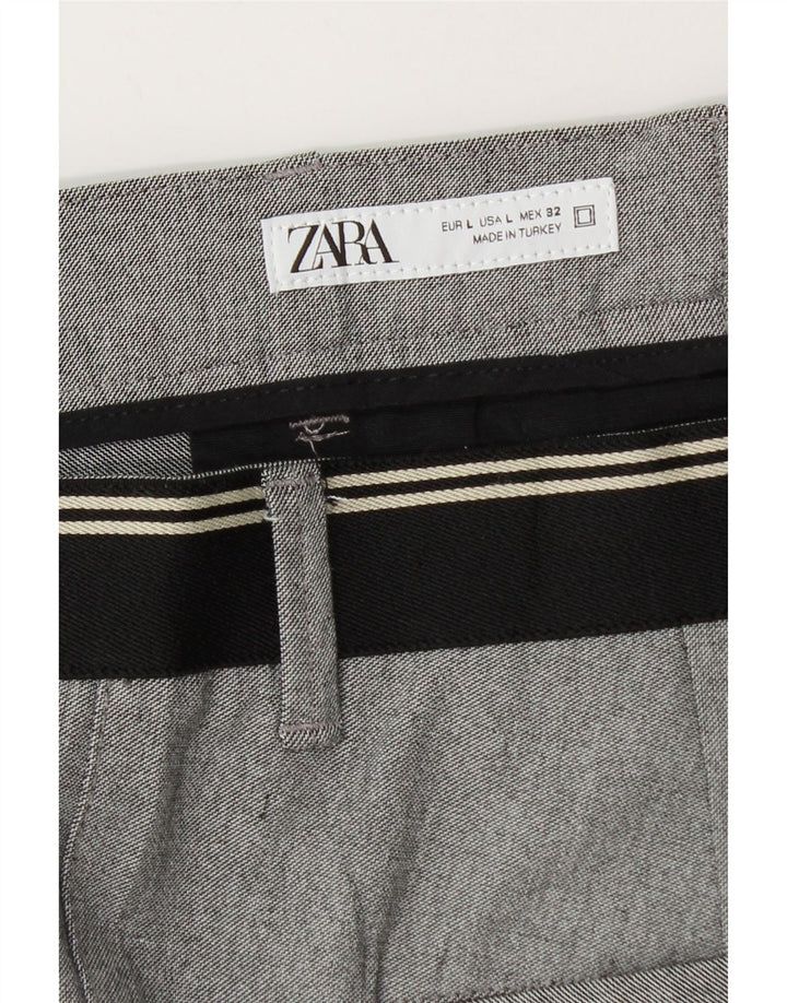 Zara Herren Tapered Chino-Hose, Größe L, W32, L29, Grau