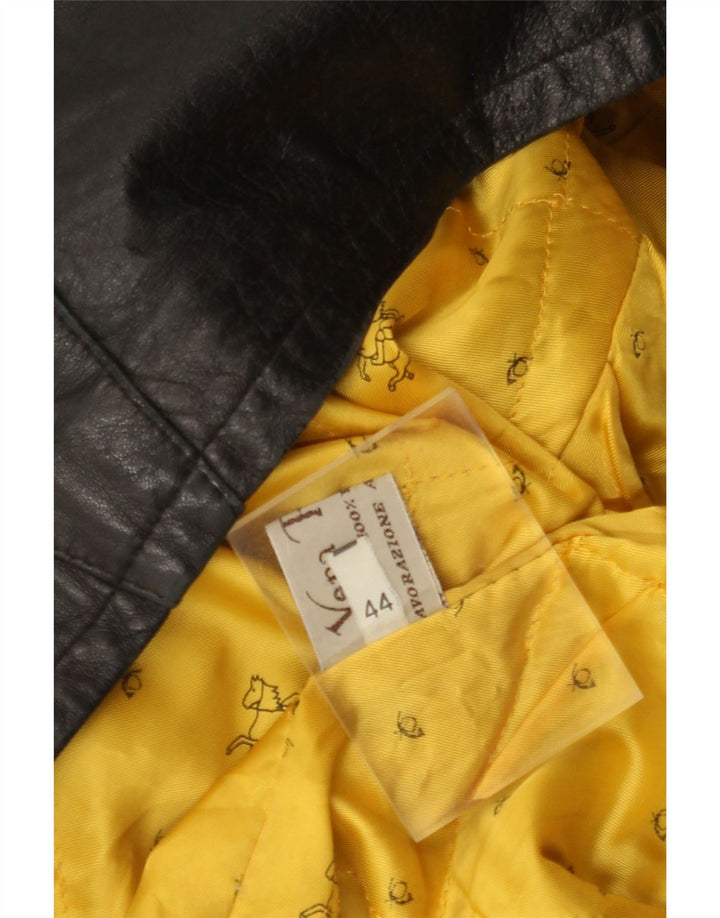 LAVORAZIONE ARTIGIANALE Womens Oversized Jacket IT 44 Medium Black Leather