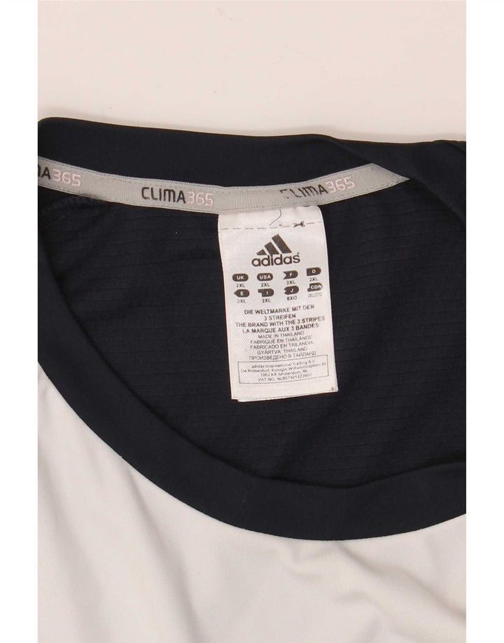 Adidas Herren Clima 365 T-Shirt Top 2XL Weiß Colourblock Polyester