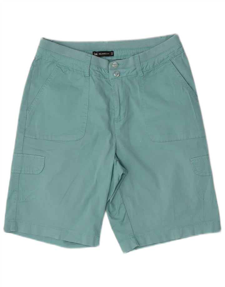 Lee Womens Relaxed Fit Cargo Shorts US 8 Medium W30 Türkis Baumwolle