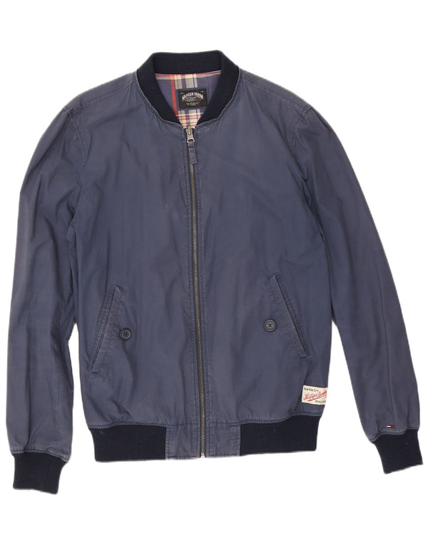 Tommy Hilfiger Herren Bomberjacke UK 38 Medium Navy Blue Colourblock
