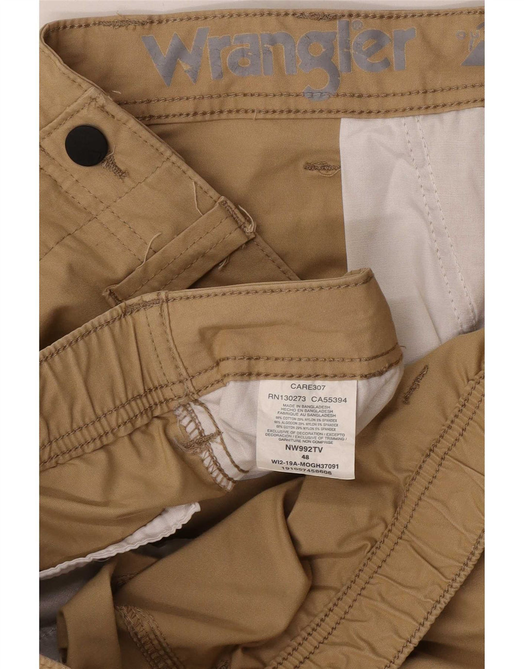 Wrangler Herren Chinoshorts W48 4XL Beige Baumwolle