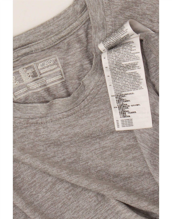 New Balance Herren T-Shirt Top Mittelgraues Polyester
