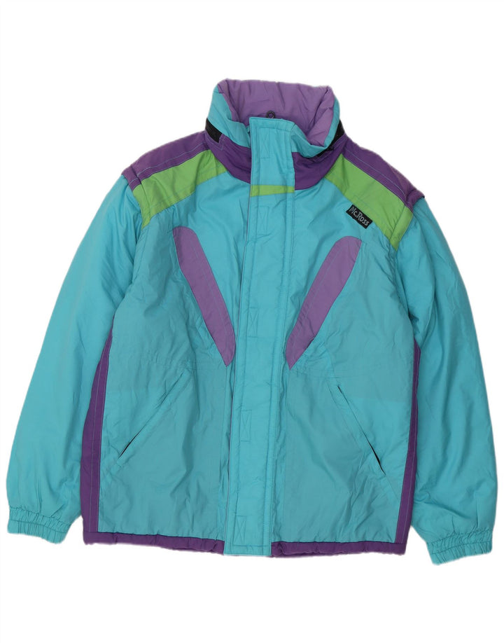 MC ROSS Herren-Skijacke mit lockerer Passform, IT 46, kleines blaues Colourblock-Nylon