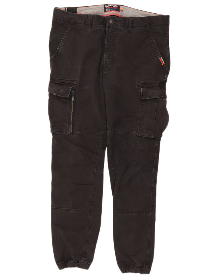 Superdry Herren-Jogger-Cargohose, W36, L30, schwarze Baumwolle