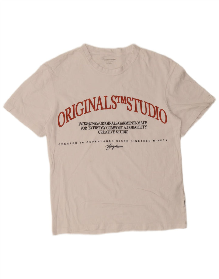 Jack & Jones Herren-T-Shirt mit Grafik, mittelweiße Baumwolle