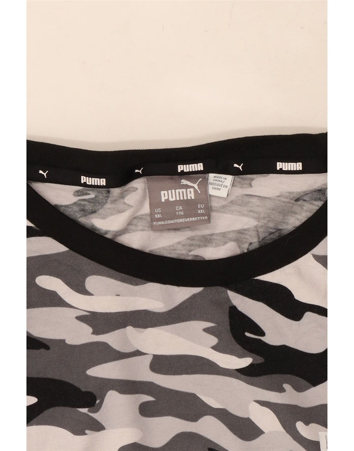 PUMA Herren T-Shirt Top 2XL Grau Camouflage Baumwolle