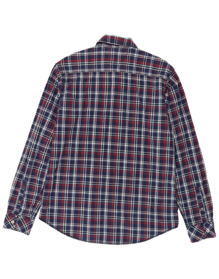 Tommy Hilfiger Herren-Hemd, mittelblau, kariert, Baumwolle