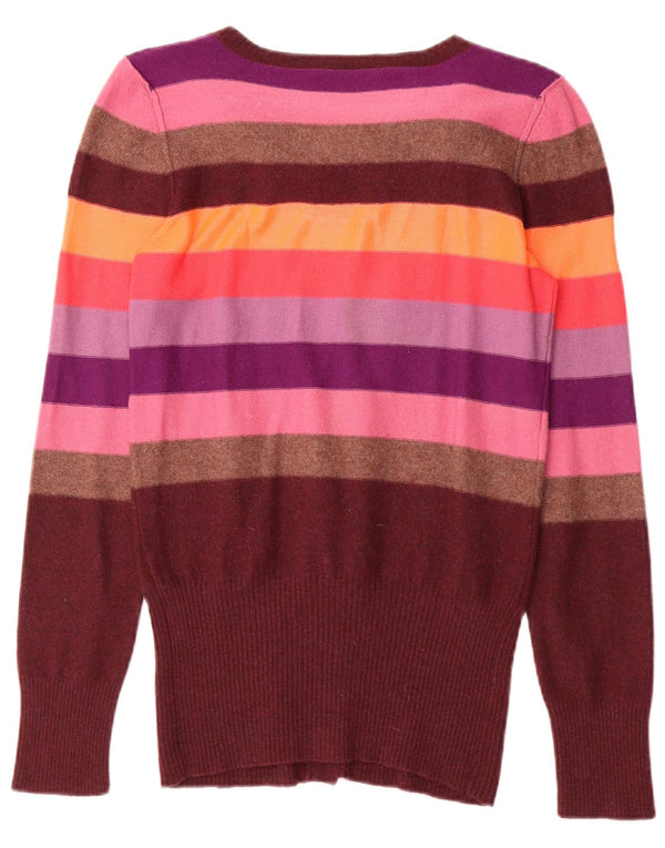 Sonia Rykiel Damen Strickjacke Pullover UK 10 Klein Mehrfarbig gestreift