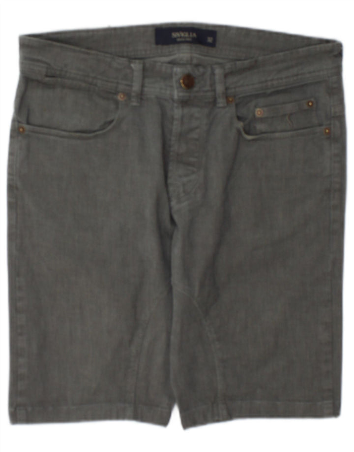 SIVIGLIA Herren-Freizeitshorts W32 mittelgraue Baumwolle