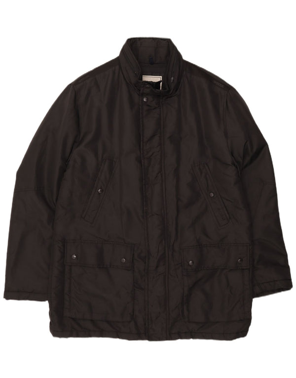 Geox Herren Respira Utility-Jacke mit Kapuze, UK 48 4XL, schwarzes Polyamid