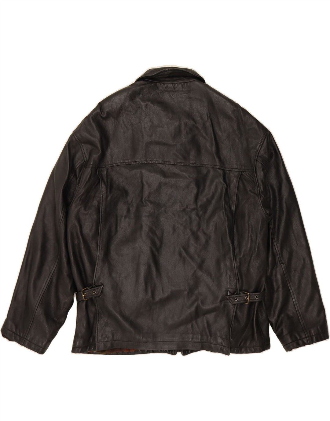 VINTAGE Mens Leather Jacket UK 42 XL Black Leather Vintage Vintage and Second-Hand Vintage from Messina Hembry 
