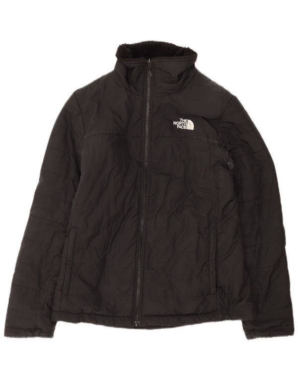 The North Face Damen Reversible Wattierte Jacke UK 14 Medium Schwarz Polyester
