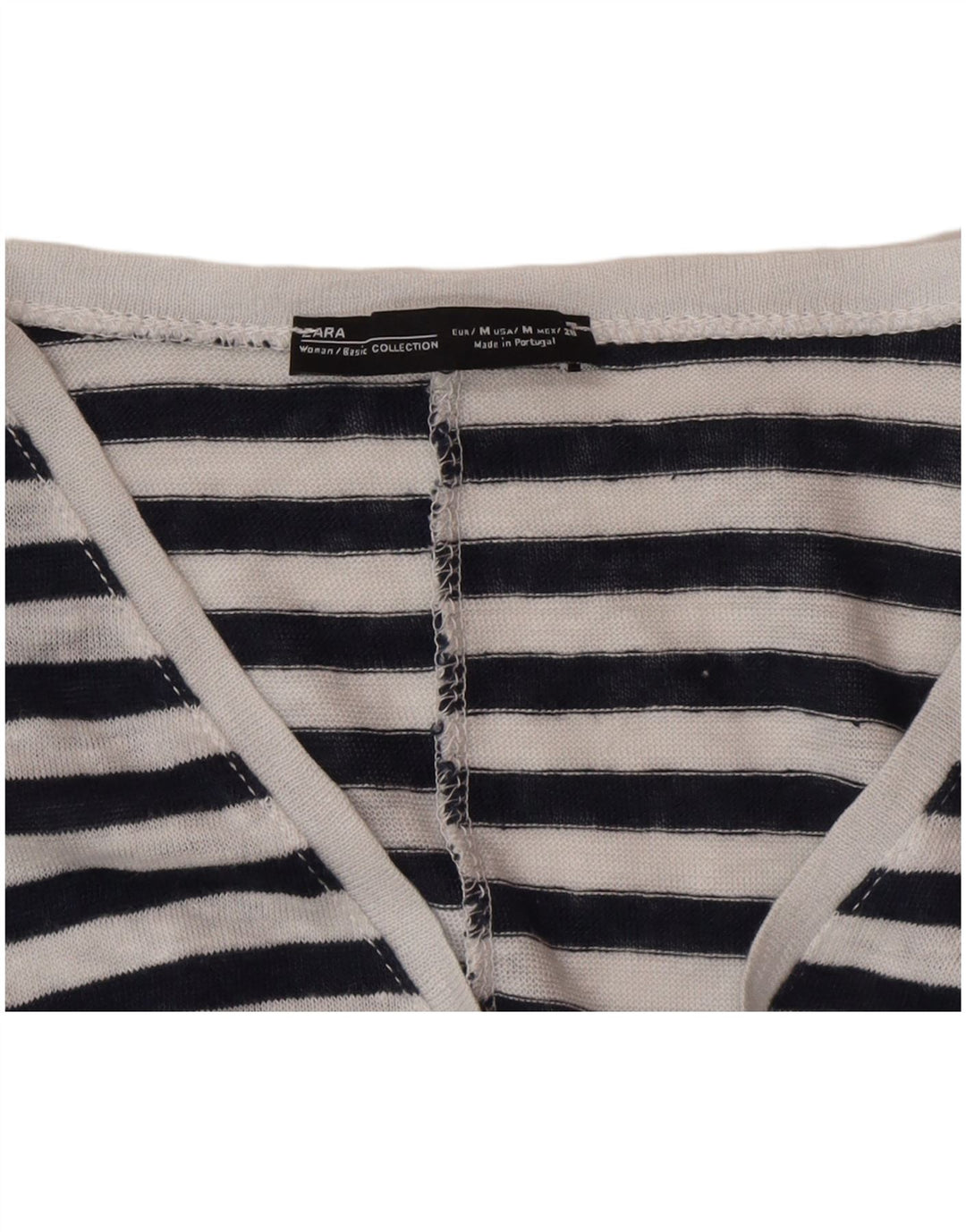 Übergroßes T-Shirt-Oberteil von Zara für Damen, Gr. 14, Mittelschwarz, Nadelstreifen