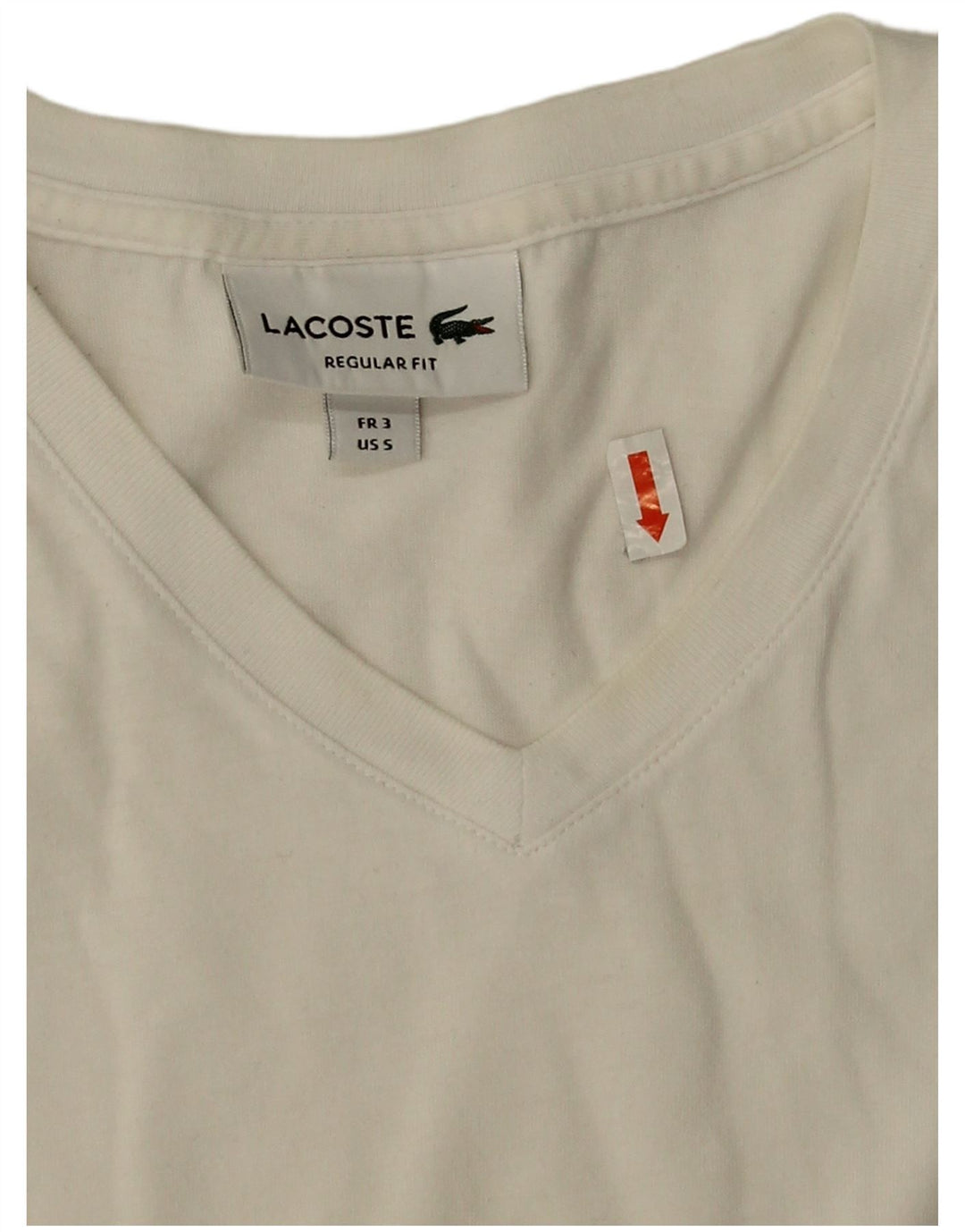 Lacoste Herren-T-Shirt mit normaler Passform, Größe 3, Größe S, weiße Baumwolle