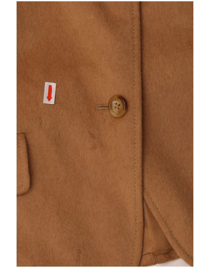 MAX MARA Damen-Blazerjacke mit 4 Knöpfen, UK 14, Größe L, Beige, Kamelhaar, klassisch