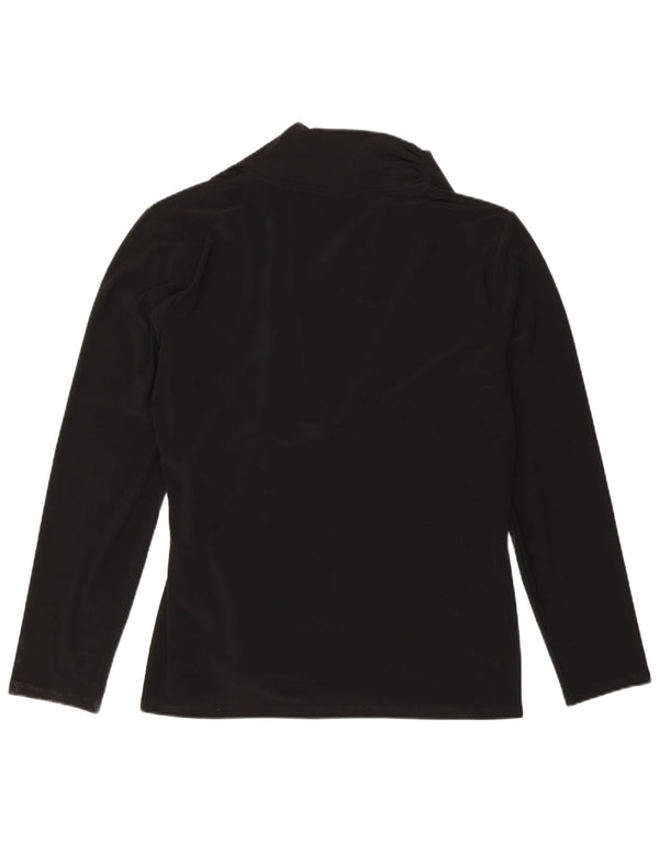 Dkny Damen Bluse Top UK 18 XL Schwarz Polyester