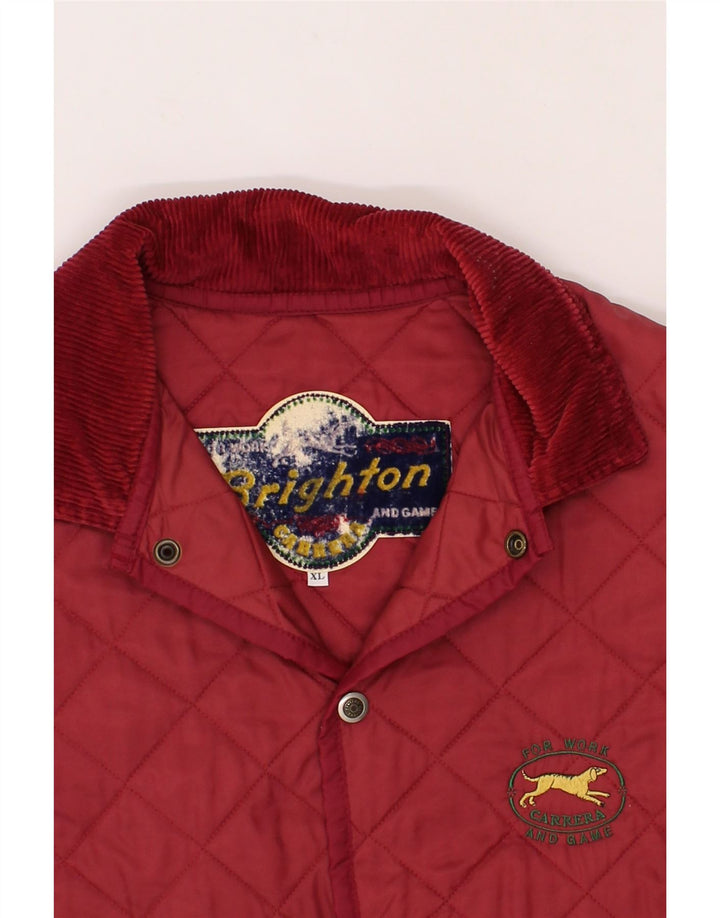 CARRERA Mens Quilted Jacket UK 42 XL Red Vintage Carrera and Second-Hand Carrera from Messina Hembry 