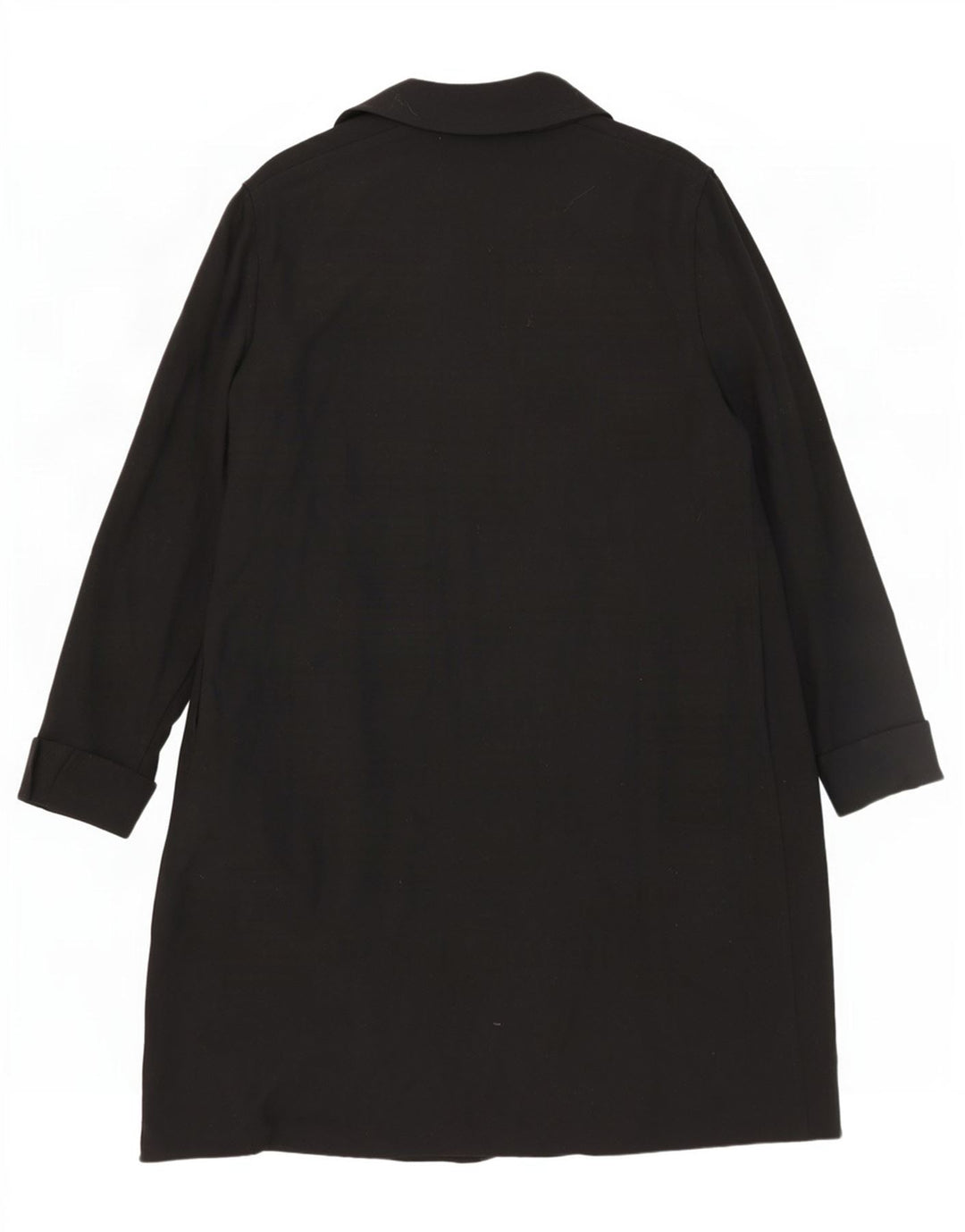 Jaeger Womens Open Overcoat UK 16 Große schwarze Wolle