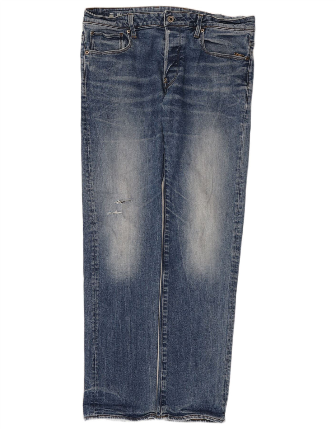 G-Star Herren Straight Jeans W34 L34 Blaue Baumwolle