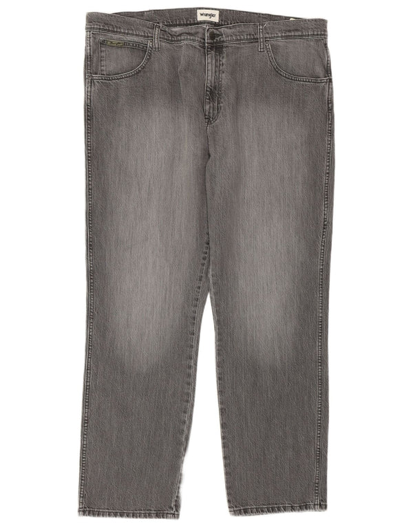 WRANGLER Herren Texas Straight Jeans W42 L32 Graue Baumwolle