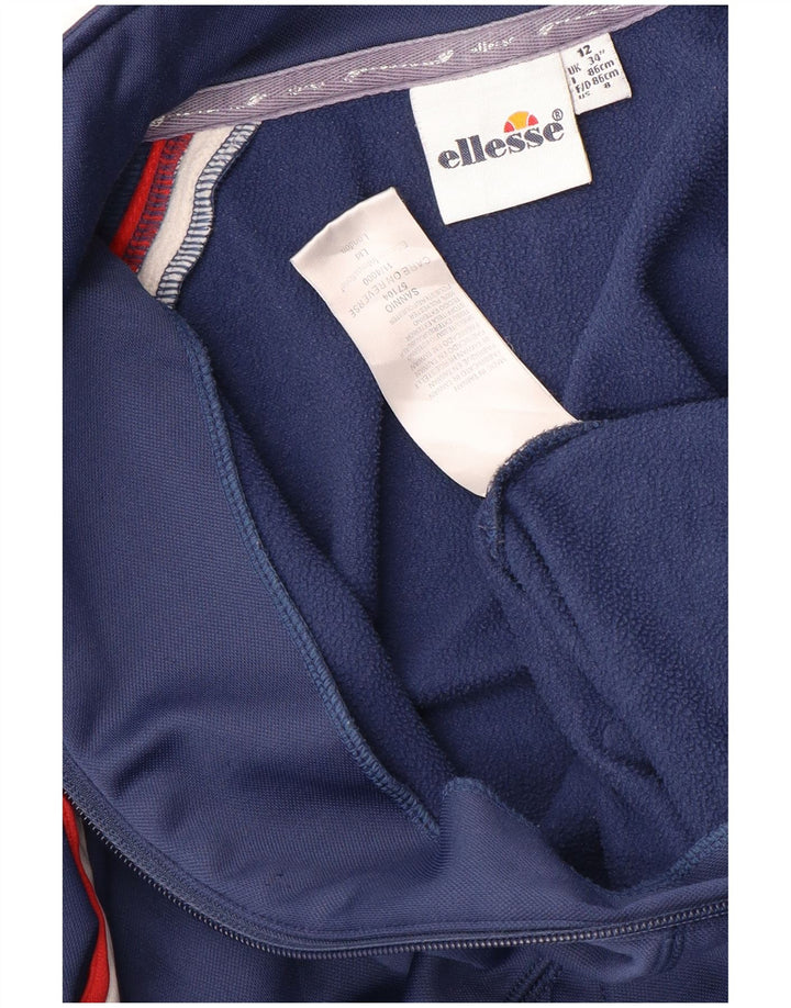 ELLESSE Mädchen-Trainingsanzug-Top-Jacke, 11–12 Jahre, marineblaues Polyester