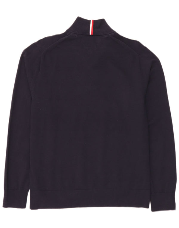 Tommy Hilfiger Herren-Pullover mit Reißverschluss, XL, Marineblau, Baumwolle