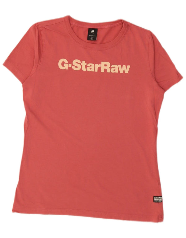G-Star Damen Grafik T-Shirt Top UK 14 Mittelrosa Baumwolle