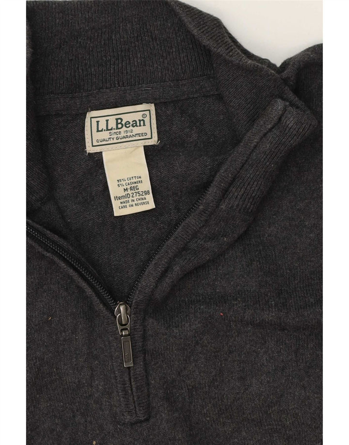 L.L.Bean Herren-Pullover mit normaler Passform und Reißverschluss am Hals, mittelgrau, klassisch