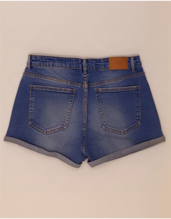 Zara Damen Distressed Denim Shorts EU 40 Medium W30 Blau